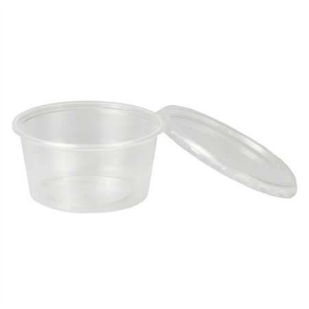 Sausbakjes met deksel PP rond 80ml Ø 7cm x 3,5cm Transparant
