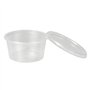 Sausbakjes met deksel PP rond 80ml Ø 7cm x 3,5cm Transparant - Horecavoordeel.com