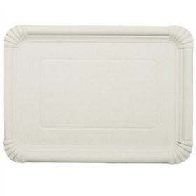 Schaaltjes Karton (rc) rechthoekig 25cm x 35cm Wit