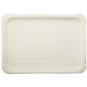 Schaaltjes Karton rechthoekig 24cm x 34cm Wit