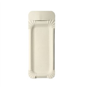 Schaaltjes Karton rechthoekig 8cm x 21cm Wit met handvat