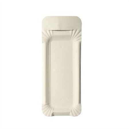 Schaaltjes Karton rechthoekig 8cm x 21cm Wit met handvat