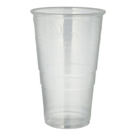 Drinkbeker voor bier PP 0,5 l Ø 9,5cm x 14,8cm Transparant met schuimkraag