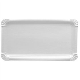 Schaaltjes Karton rechthoekig 18cm x 33cm Wit - Horecavoordeel.com