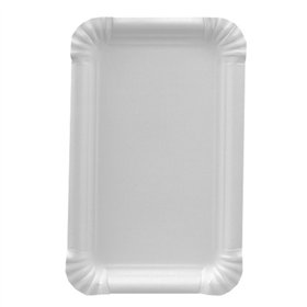 Schaaltjes Karton rechthoekig 11cm x 17,5cm Wit extra sterk - Horecavoordeel.com