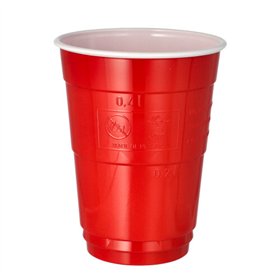Drinkbeker voor bier PS 0,4 l Ø 9,5cm x 12cm Rood/Wit