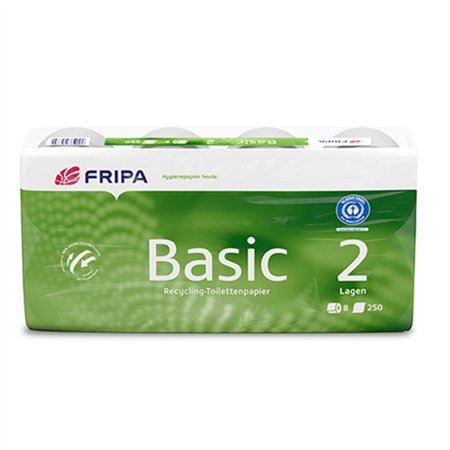 Rollen Toiletpapier tissue 2-laags 12cm x 10cm Wit Basic 250 vellen - Horecavoordeel.com
