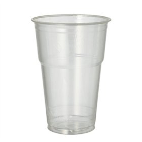 Drinkbekers voor koude dranken PLA 0,4 l Ø 9,5cm x 13,2cm Glashelder met schuimkraag