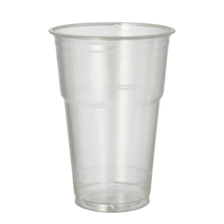 Drinkbekers voor koude dranken PLA 0,4 l Ø 9,5cm x 13,2cm Glashelder met schuimkraag - Horecavoordeel.com
