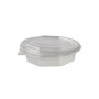 Saladebakken met vaste deksel PP achthoekig 250ml 2,8cm x 11cm x 11cm Transparant