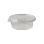Saladebakken met vaste deksel PP achthoekig 375ml 4,2cm x 11cm x 11cm Transparant