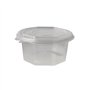Saladebakken met vaste deksel PP achthoekig 500ml 5,6cm x 11cm x 11cm Transparant - Horecavoordeel.com