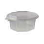 Saladebakken met vaste deksel PP achthoekig 750ml 6,1cm x 13cm x 13cm Transparant