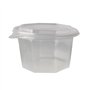 Saladebakken met vaste deksel PP achthoekig 1 l 8,3cm x 13cm x 13cm Transparant