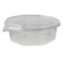 Saladebakken met vaste deksel PP achthoekig 1,5 l 5,9cm x 18cm x 18cm Transparant