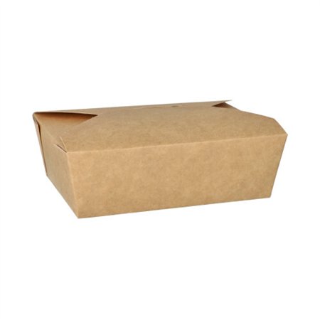 Kartonnen lunchboxen 750ml 5cm x 14cm x 10cm Bruin - Horecavoordeel.com
