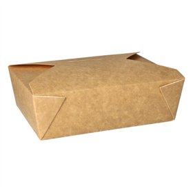 Kartonnen lunchboxen 1600ml 6,5cm x 20cm x 14cm Bruin - Horecavoordeel.com
