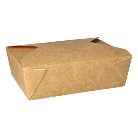 Kartonnen lunchboxen 1600ml 6,5cm x 20cm x 14cm Bruin - Horecavoordeel.com