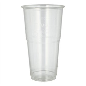 Drinkbekers voor koude dranken PLA 0,5 l Ø 9,5cm x 16,2cm Glashelder met schuimkraag - Horecavoordeel.com