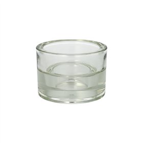 Kandelaar Glas Ø 8,2cm x 5,7cm Transparant 2in1 voor theelichten en maxi theelichten