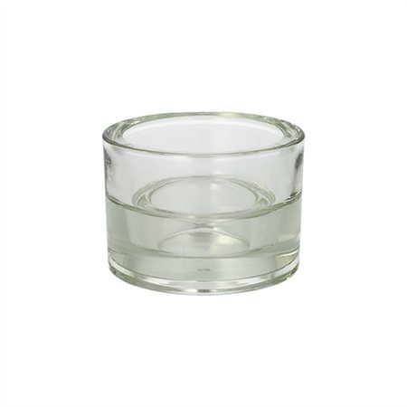 Kandelaar Glas Ø 8,2cm x 5,7cm Transparant 2in1 voor theelichten en maxi theelichten