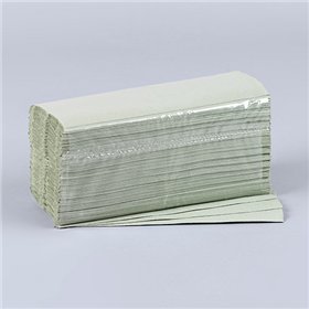 Blad Handdoekjes C-vouw 25cm x 33cm Groen 1-laags (20 x 180) - Horecavoordeel.com