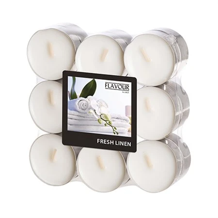 Geurkaars Flavour by GALA Ø 37,5mm x 16,6mm Wit - Fresh Linen - Horecavoordeel.com