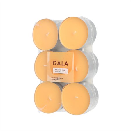Geurtheelichten maxi Flavour by GALA Ø 58mm x 24mm Oranje - Sinaasappel