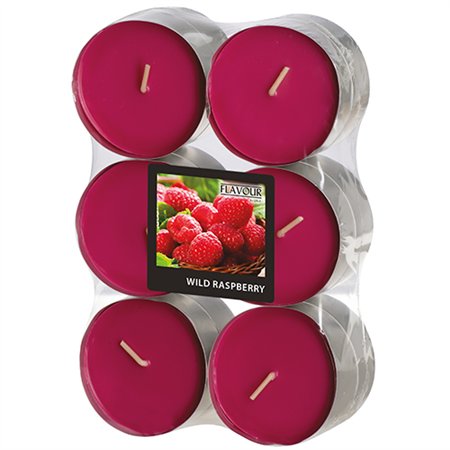 Geurtheelichten maxi Flavour by GALA Ø 58mm x 24mm wijnrood - Wild Raspberry - Horecavoordeel.com