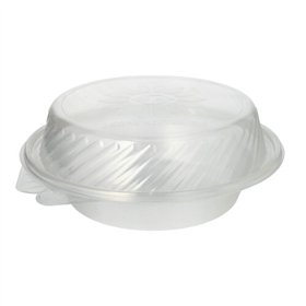 Klapbakjes Saladeschalen met deksels PP rond 950ml 8,7cm x 22cm x 21,5cm