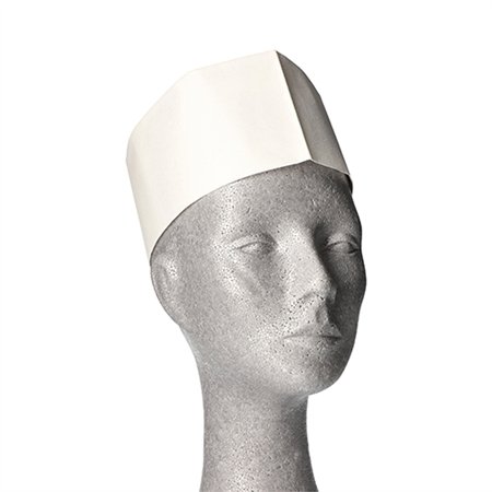 Keukenmuts WORK-INN/PS crêpe 8,5cm x 27,5cm Wit Maat 55-62 - Horecavoordeel.com
