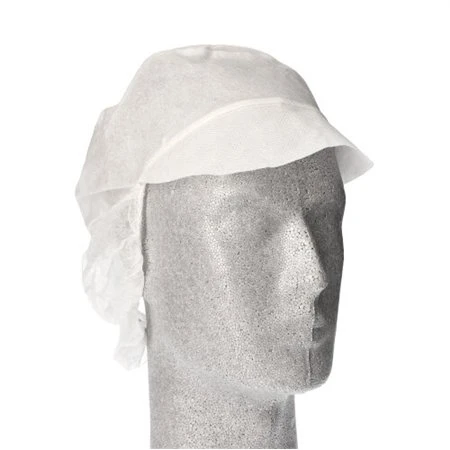 Keukenmuts met haarnet en klep WORK-INN/PS nonwoven Ø 30cm Wit - Horecavoordeel.com