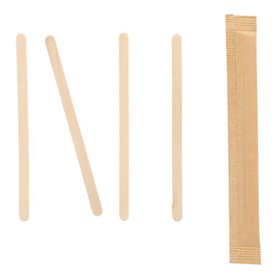 Roerstaafjes Hout Pure 9cm x 5mm per stuk verpakt