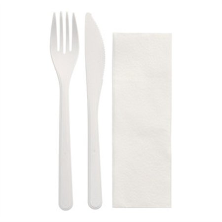 Herbruikbare besteksets PP-MF 18,5cm : Mes Vork Servet in plastic zakje - Horecavoordeel.com
