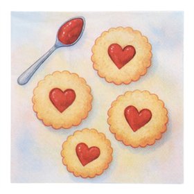 Servetten 3-laags 1/4 vouw 33cm x 33cm Lovely Baking - Horecavoordeel.com