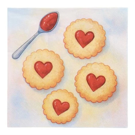Servetten 3-laags 1/4 vouw 33cm x 33cm Lovely Baking