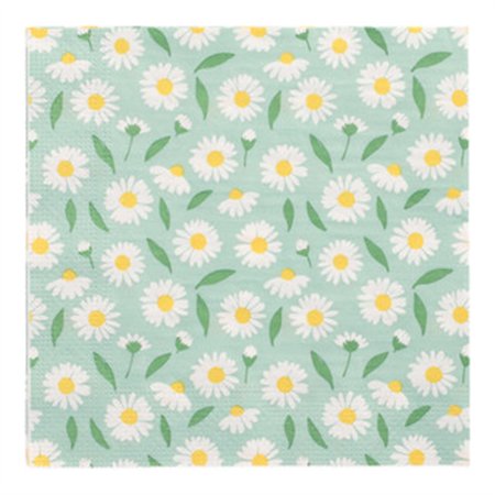 Servetten 3-laags 1/4 vouw 33cm x 33cm Lots of Daisies - Horecavoordeel.com