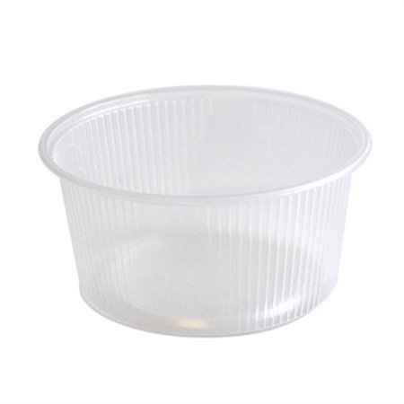 Round Salad trays - containers 101 Series Ribbed PP Transparent 250cc Ø 101mm 