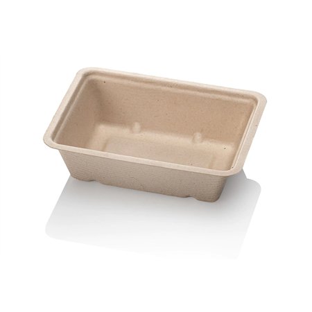 A7 Sugarcane Snack Tray Brown 12.5 x 9.5 x 3.5cm