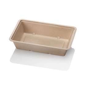 A13 Sugarcane Snack Tray Brown 16.5 x 11 x 3.5cm
