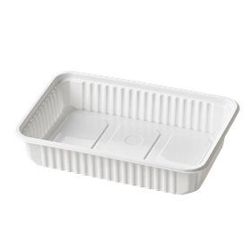 Microwave Meal containers - Bins 180 Series 500cc Rectangle PP White