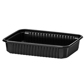 Microwave Meal containers - Bins 180 Series 500cc Rectangle PP Black