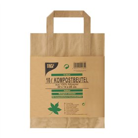 Compost Bags Paper 10L 35 x 21 x 15cm Brown