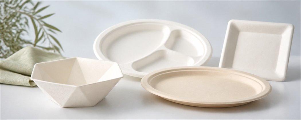 Sugarcane Plates & Bowls | Various Shapes & Sizes
