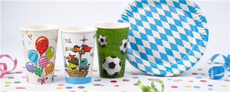 Printed Party Cups & Plates | Horecavoordeel