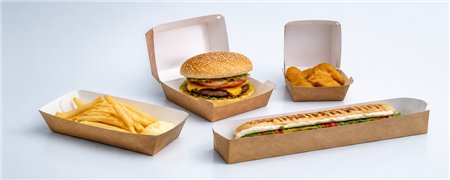 Brown and White Cardboard Snack Range | Horecavoordeel