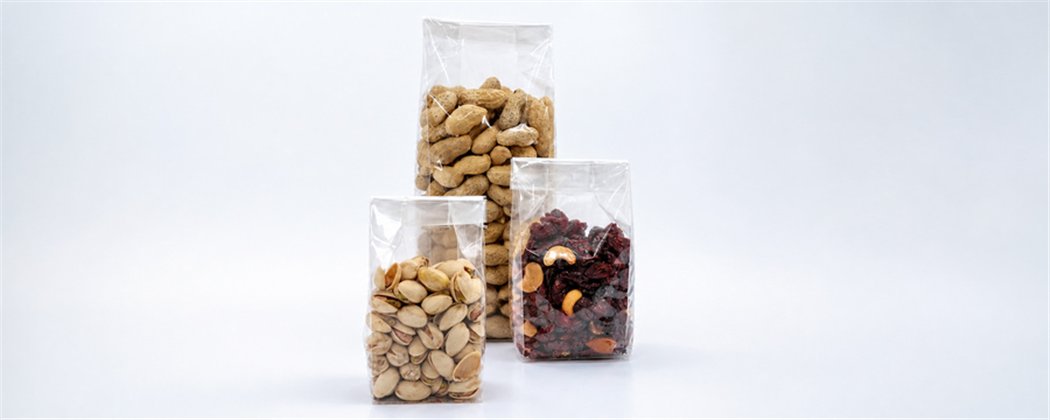 Extra Clear Acrylic Block Bottom Bags | Horecavoordeel