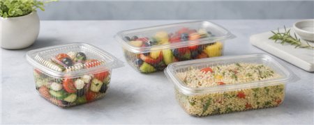 PP Salad Containers with Attached Lids | Horecavoordeel