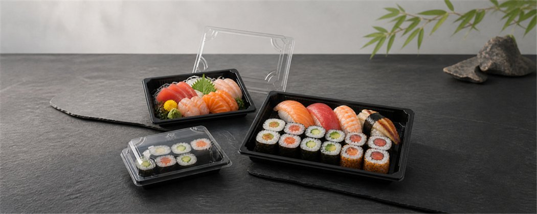 PS Sushi Trays with OPS Lids | Horecavoordeel