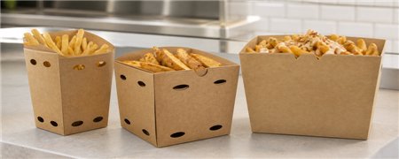 Fritesboxen Karton met Vaste Deksel | Horecavoordeel